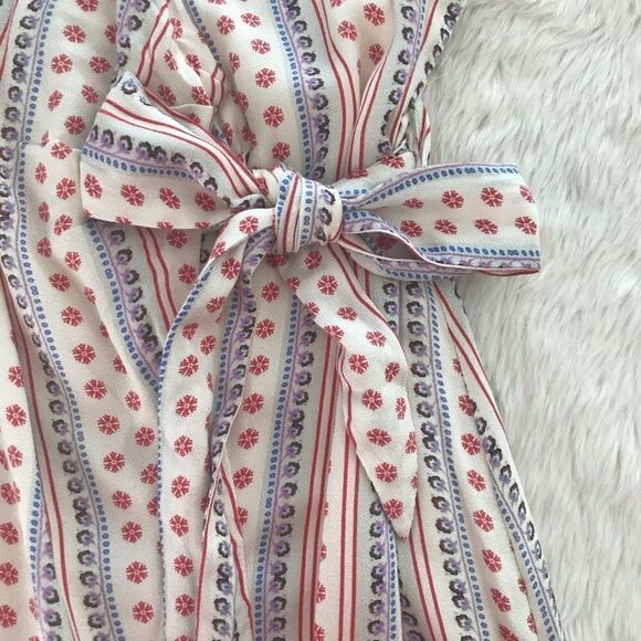 JETSET DIARIES Mini Wrap Dress Floral Print Spaghetti Strap Cream Medium New - Picture 8 of 12